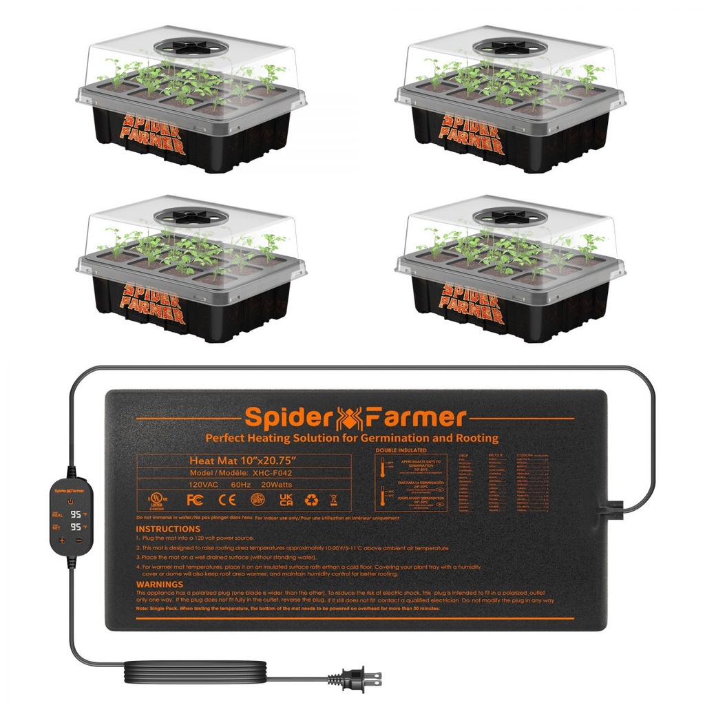 Spider Farmer Kit Tapis 25×53cm + Plateaux germination