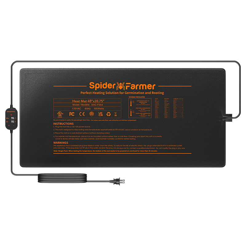 Spider Farmer Tapis chauffant 122x53cm — Avec thermostat numérique