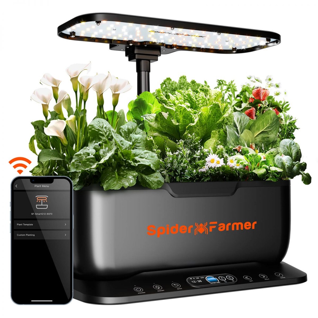Spider Farmer SmartG12 36W — Jardin hydroponique 12 pods WiFi