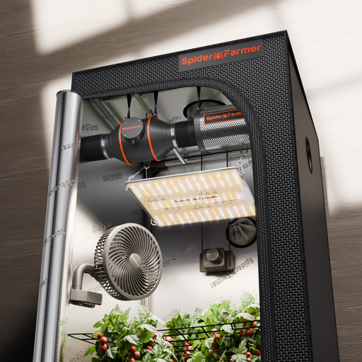 Spider Farmer Kit Complet SF1000D — Tente 70x70cm + LED 100W + ventilation